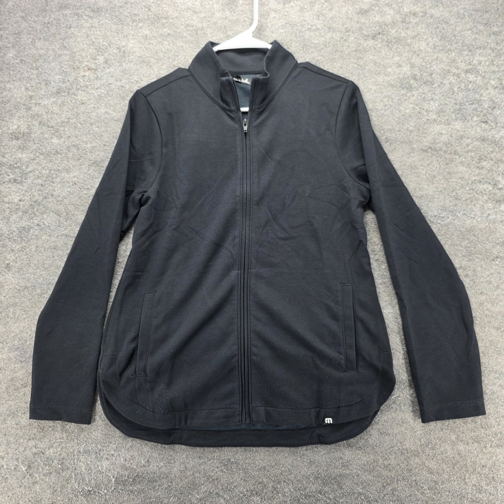 TravisMathew Jacket Womens S Black Full Zip Lightweight Knit Golf Pockets